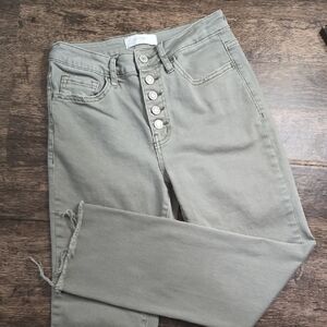 VERVET High-Rise Button-Fly Women’s Jeans in Light Sage sz 27